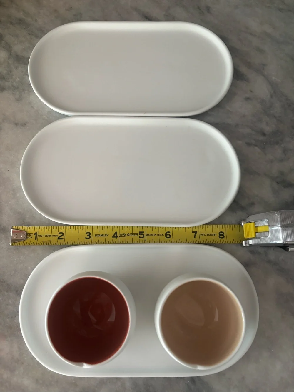 Indaba whiteCeramic Dual-Dip Serving Tray with Two Removable Bowls